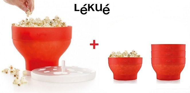Chollo Pack Lékué XL! Palomitero Popcorn Maker + 4 boles por 16.99 euros. -  Chollos Chollitos y Chollazos