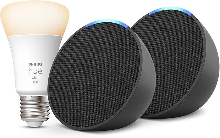 Pack x 2 Echo Pop + Philips Hue White