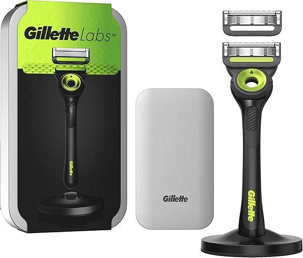 Maquinilla de Afeitar Gillette Labs + 2 Cuchillas de Recambio + Estuche de Viaje